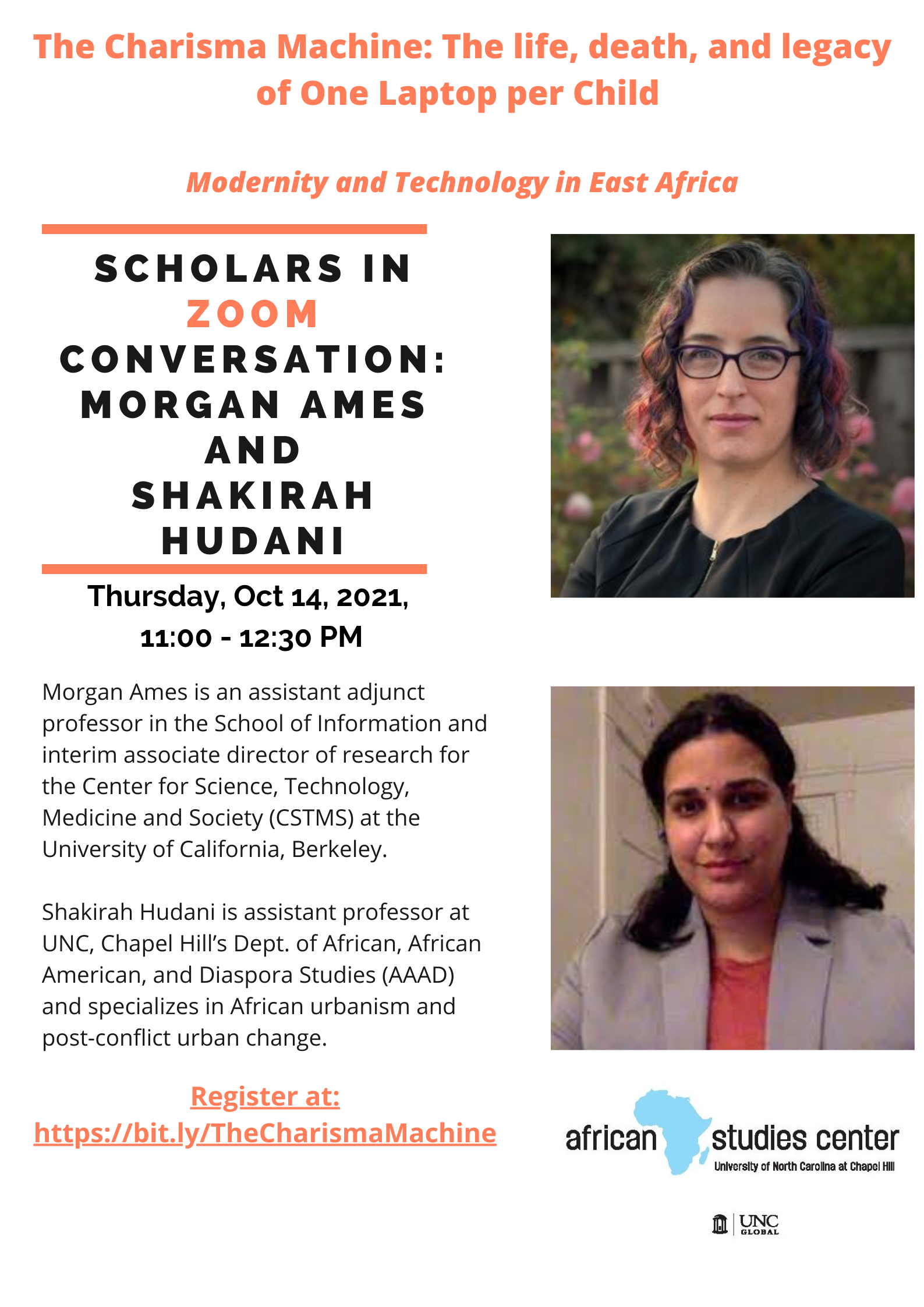 Scholars in Conversation:  Morgan Ames and Shakirah Hudani Register at https://bit.ly/TheCharismaMachine